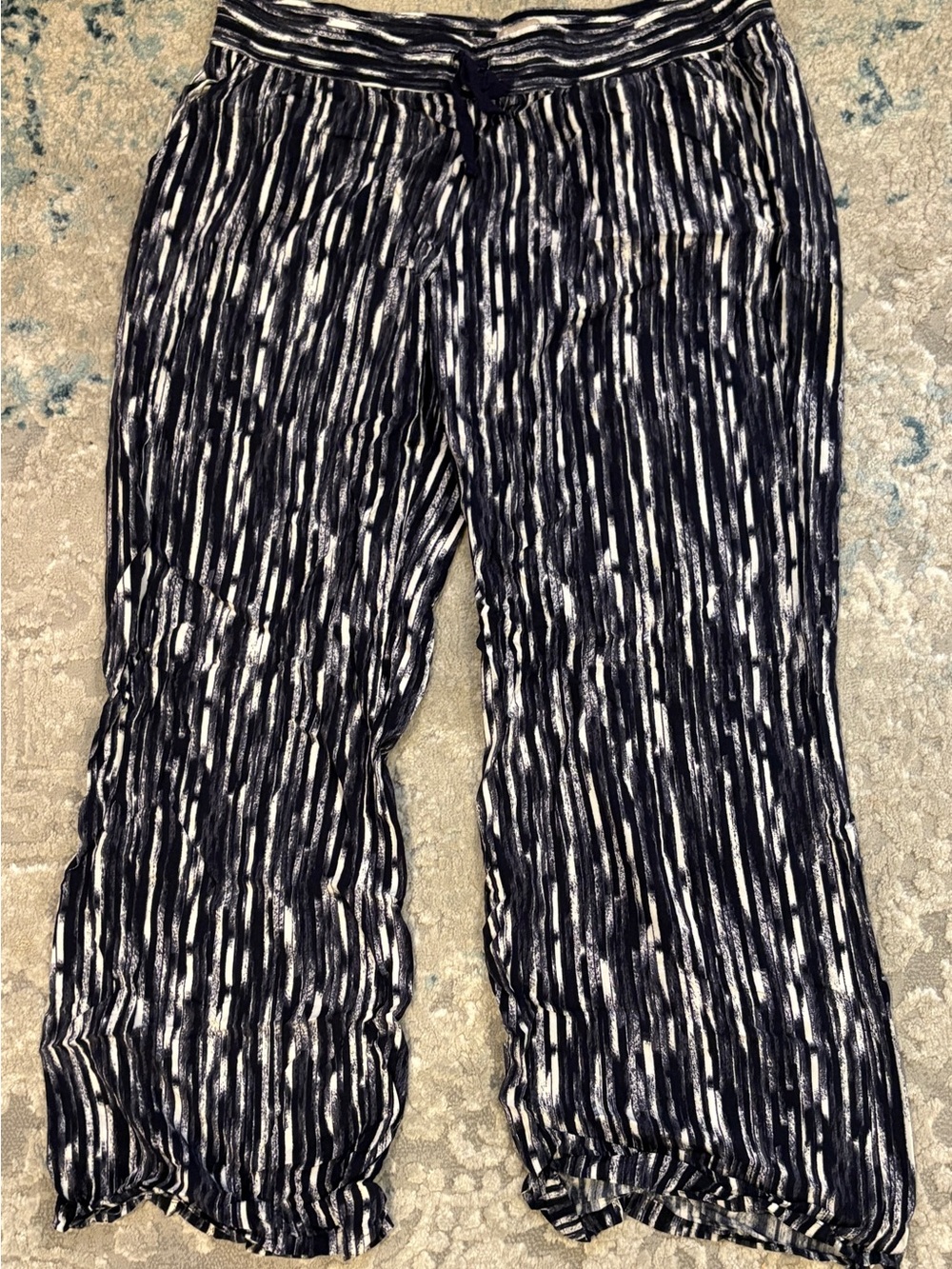 Banana Republic Black and White Striped Jogger Pants